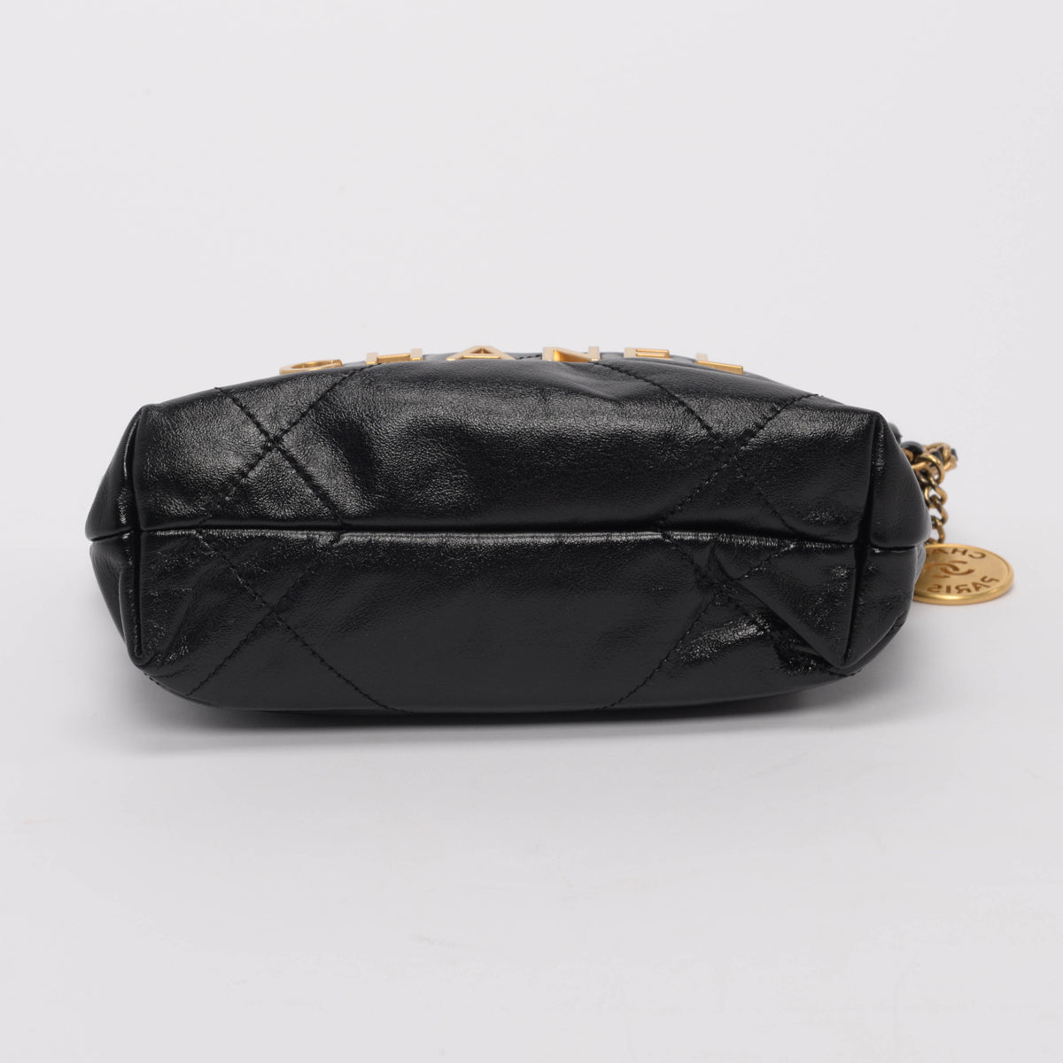 Chanel Black Shiny Calfskin 22 Mini Handbag - Rovelle Bags