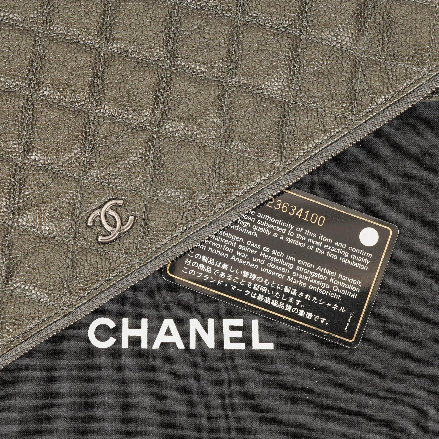 Chanel Boy Cosmetic Case Large Metallic Caviar Quilted