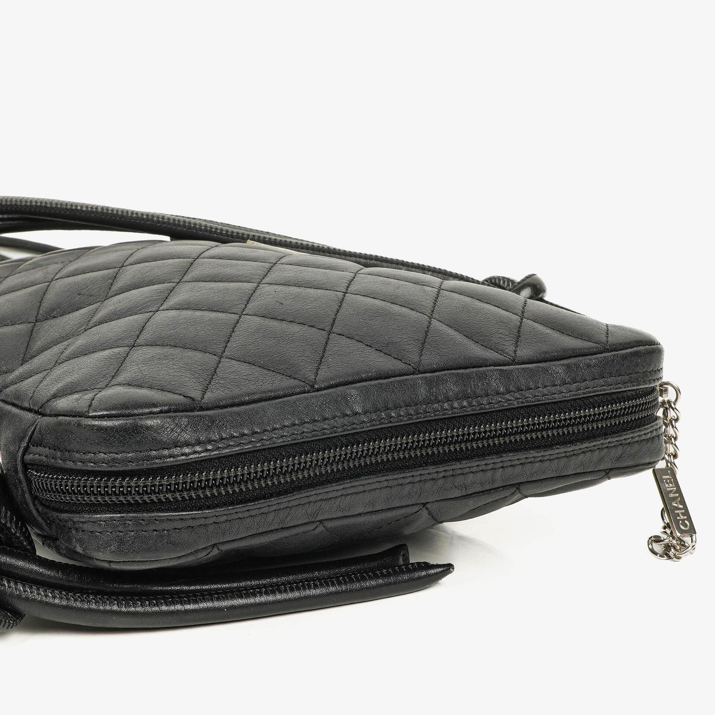 Chanel Cambon Black Leather Quilted Medium Messenger Bag