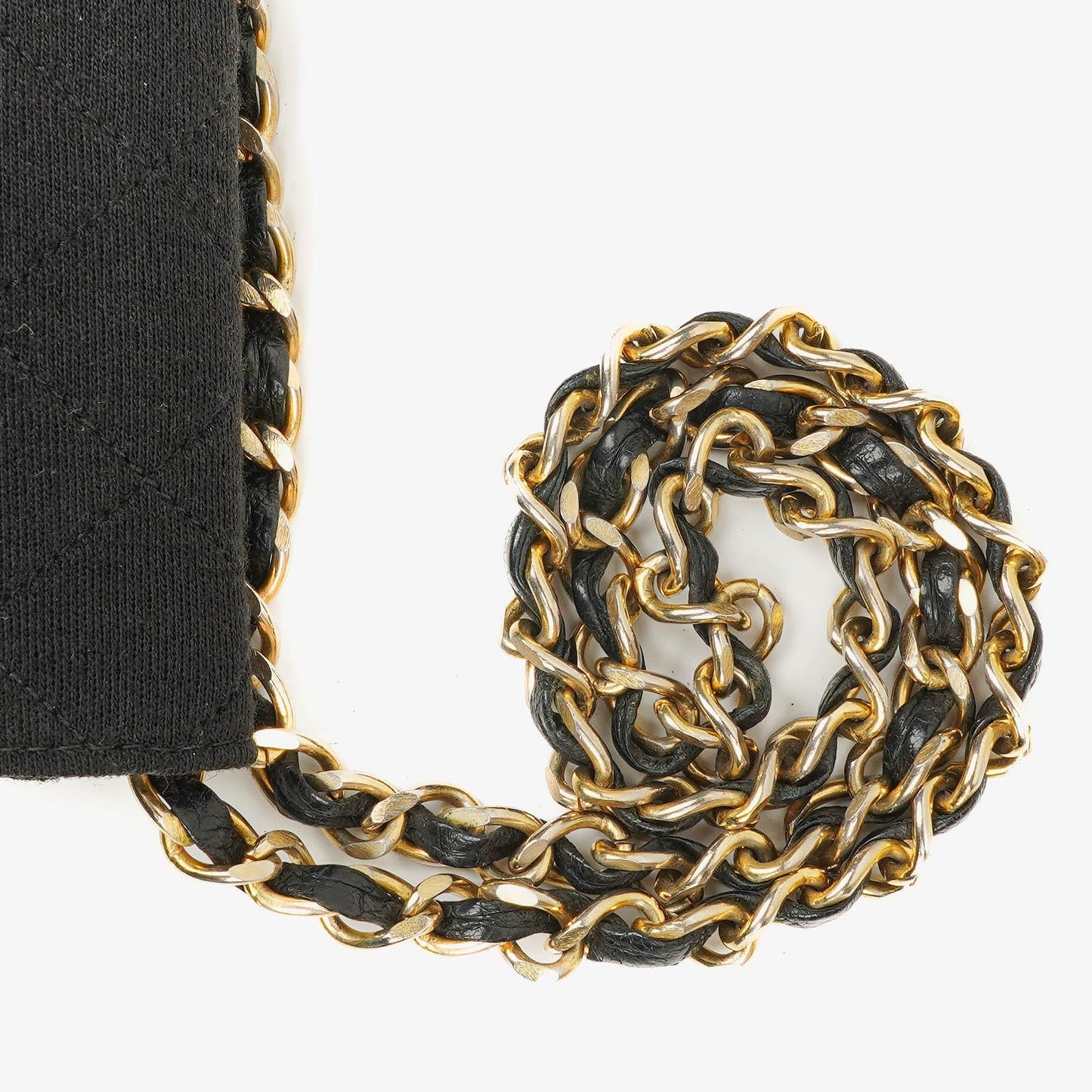 Chanel Classic Full Flap Bag Black Quilted Jersey And Leather 24K Gold-Plated Hardware