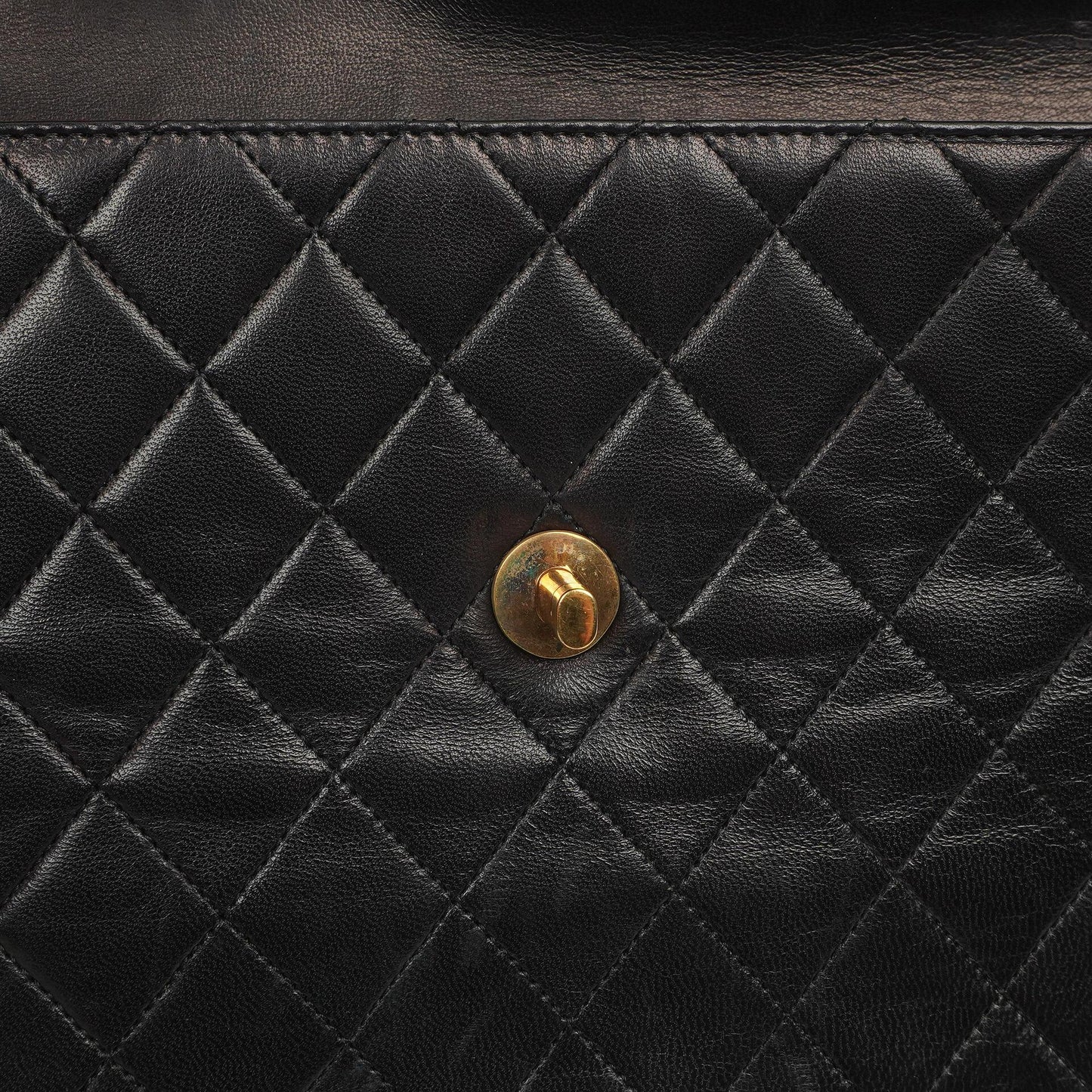Chanel Double Flap Black Lambskin Half Moon With 24K Gold-Plated Hardware
