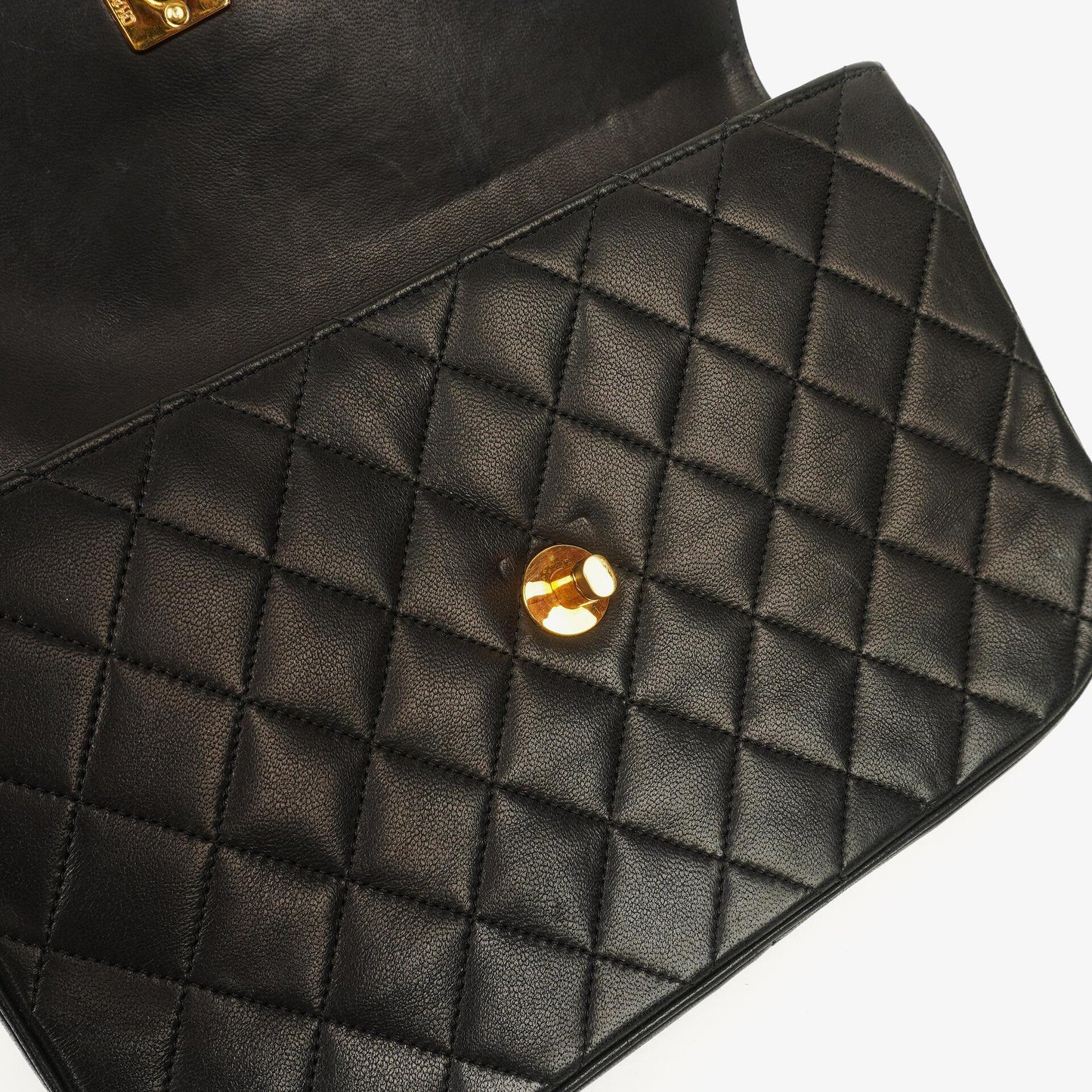 Chanel Half-Moon Double Flap Bag Black Quilted Lambskin 24K Gold-Plated Hardware