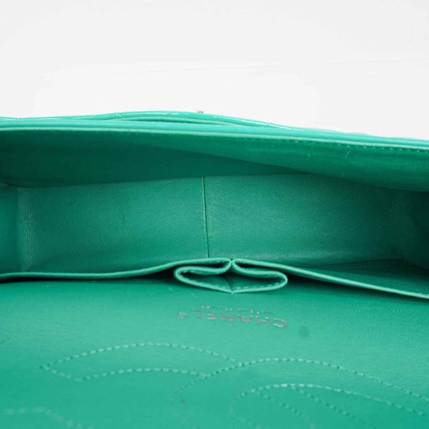 Chanel Jumbo Classic Double Flap Bag Turquoise Quilted Patent Leather With Silver-Tone Hardware
