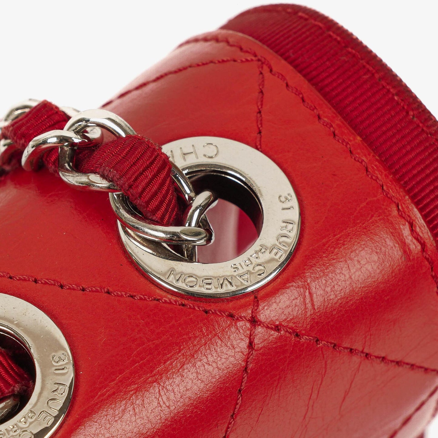 Chanel Red Crumpled Calfskin Flap Bag