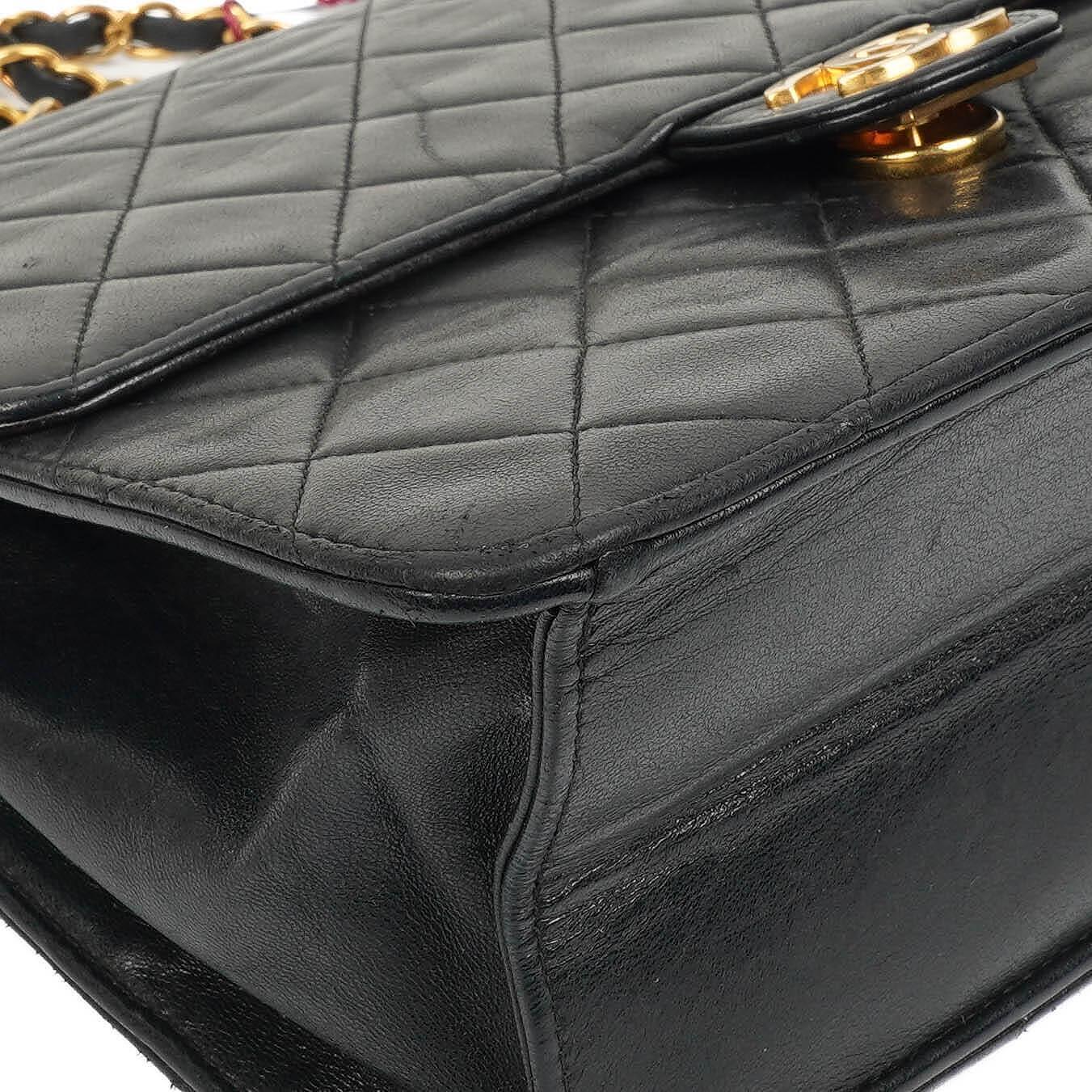 Chanel Timeless Classic Small Flap Bag In Black Quilted Lambskin And 24K Gold-Plated Hardware