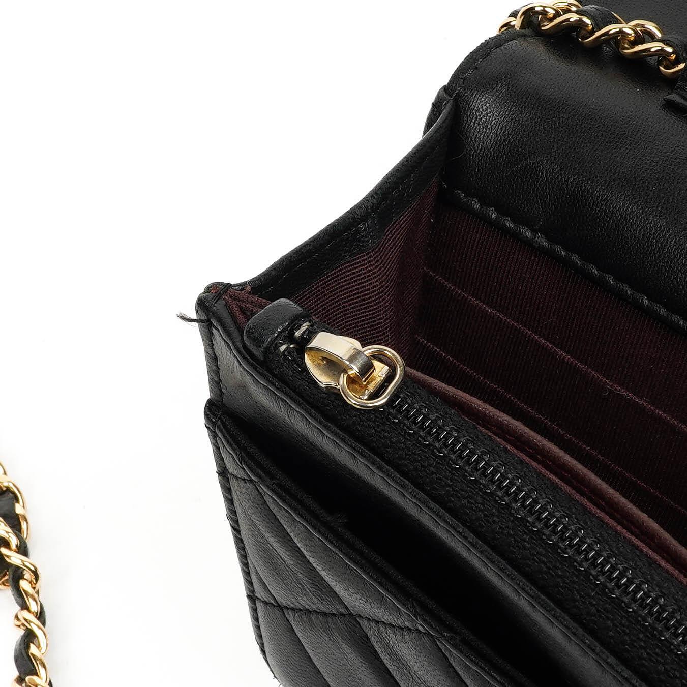Chanel Wallet On Chain WOC Black Quilted Lambskin With Gold-Tone Hardware