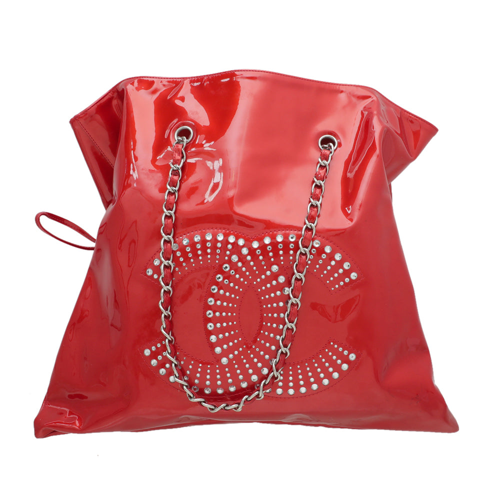 Chanel Red Crystal Strass Bonbons Tote Tote Bag - Rovelle Bags