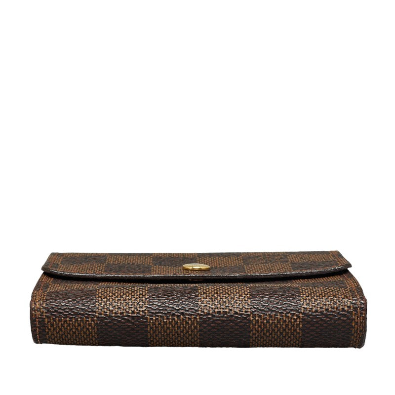 Louis Vuitton Damiere Portfolio Series Three Folded Wallet N61654 Brown PVC Leather Louis Vuitton