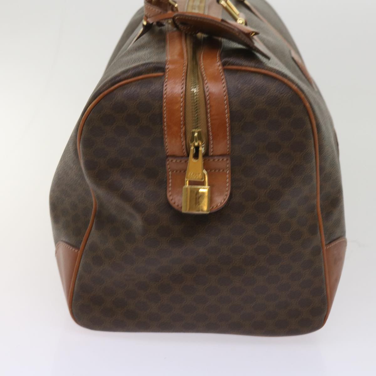 Luxury CELINE Macadam Canvas Boston Bag PVC Brown ep2997