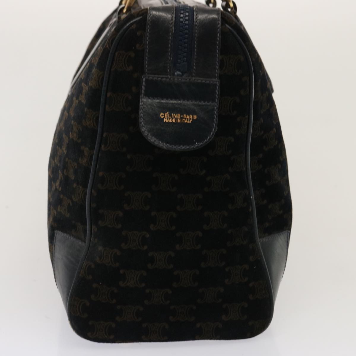 Luxury CELINE Macadam Canvas Boston Bag Black ep4156
