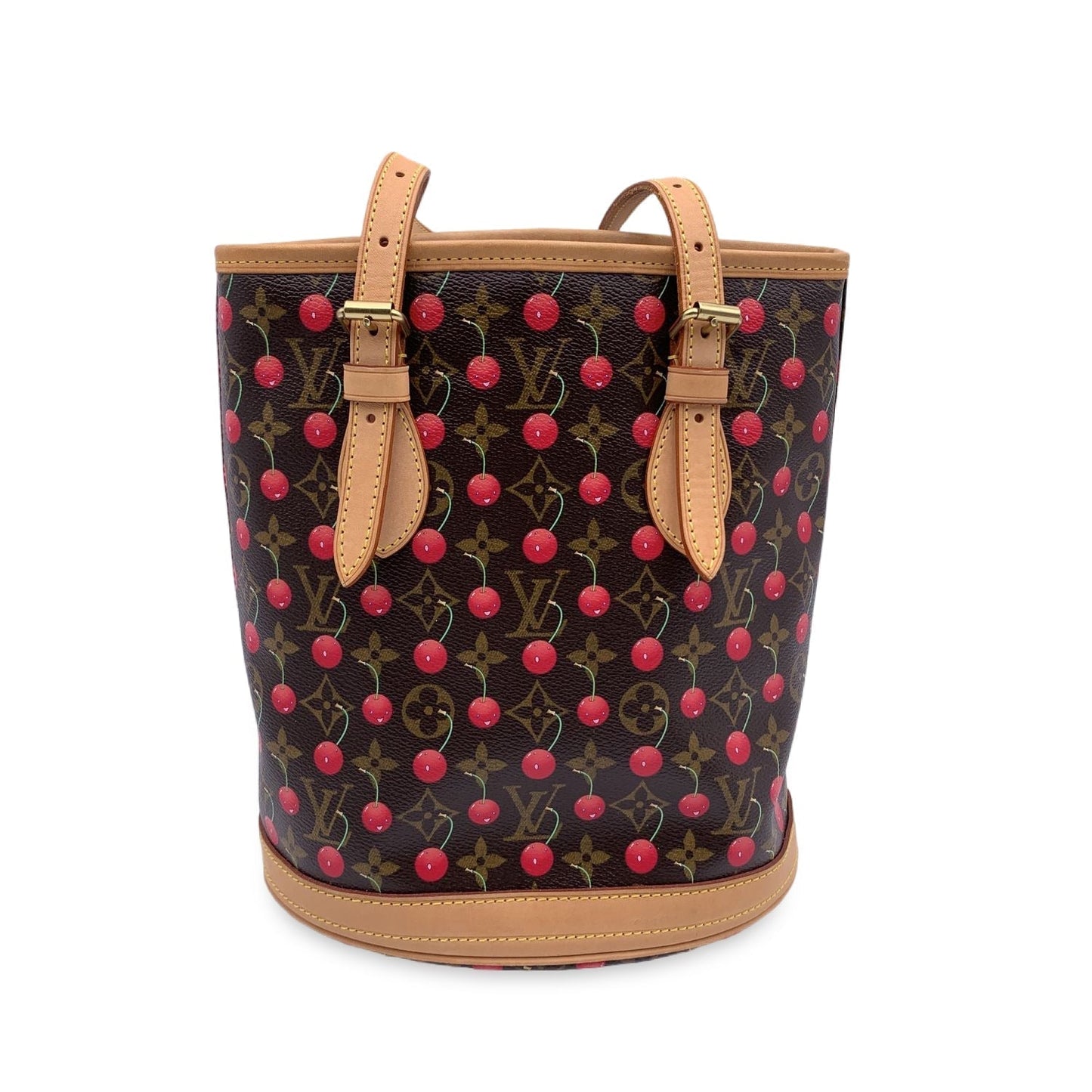 LOUIS VUITTON Limited Edition Monogram Cerises Murakami Bucket Bag