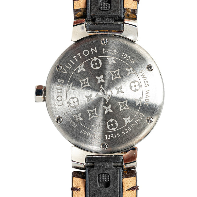 Louis Vuitton Monogram Tubular Canvas Strap M R15231 Automatic Brown Dial PVC Leather Louis Vuitton