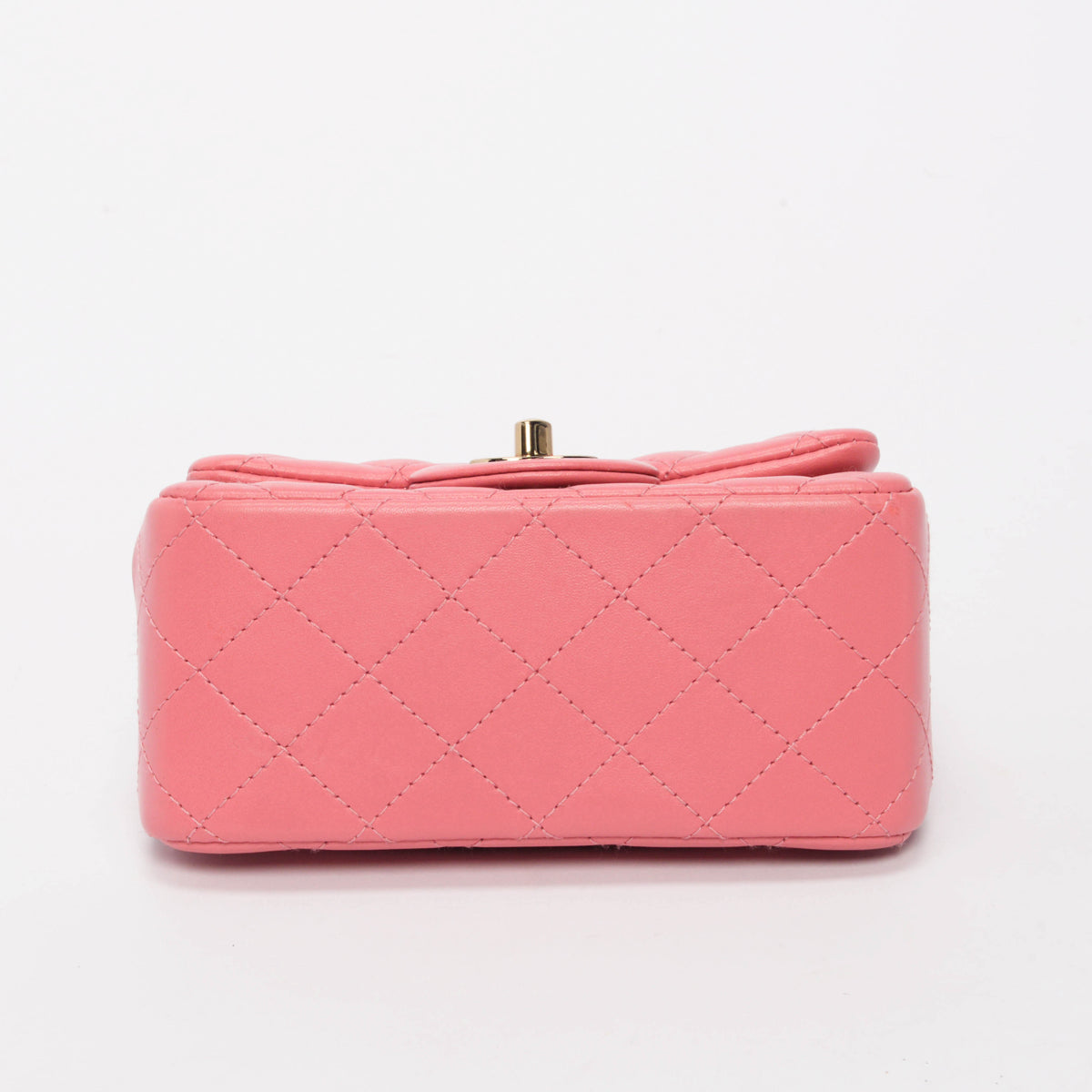 Chanel Pink Quilted Lambskin Mini Square Flap Bag - Rovelle Bags