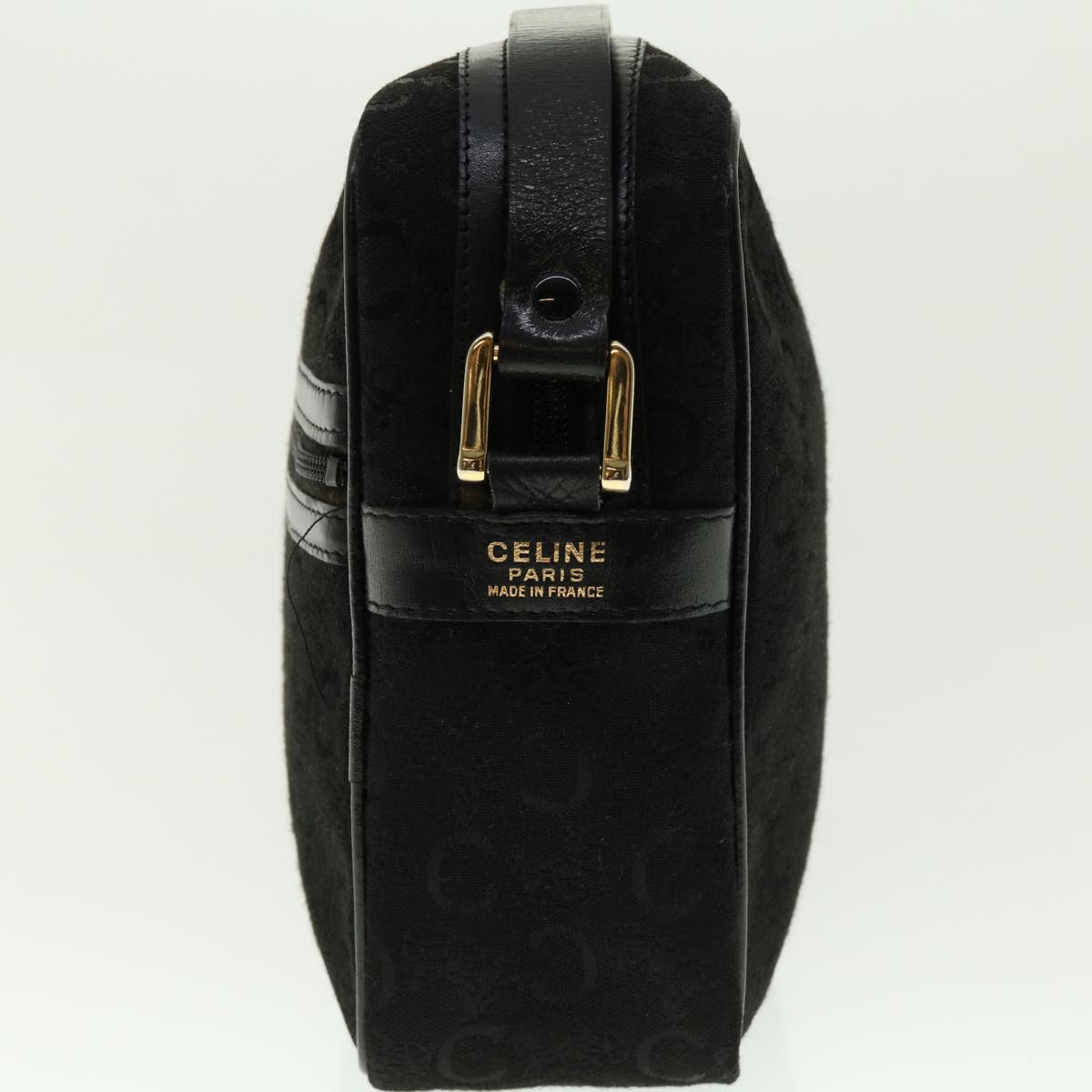 Luxury CELINE C Macadam Canvas Shoulder Bag Black fm2217