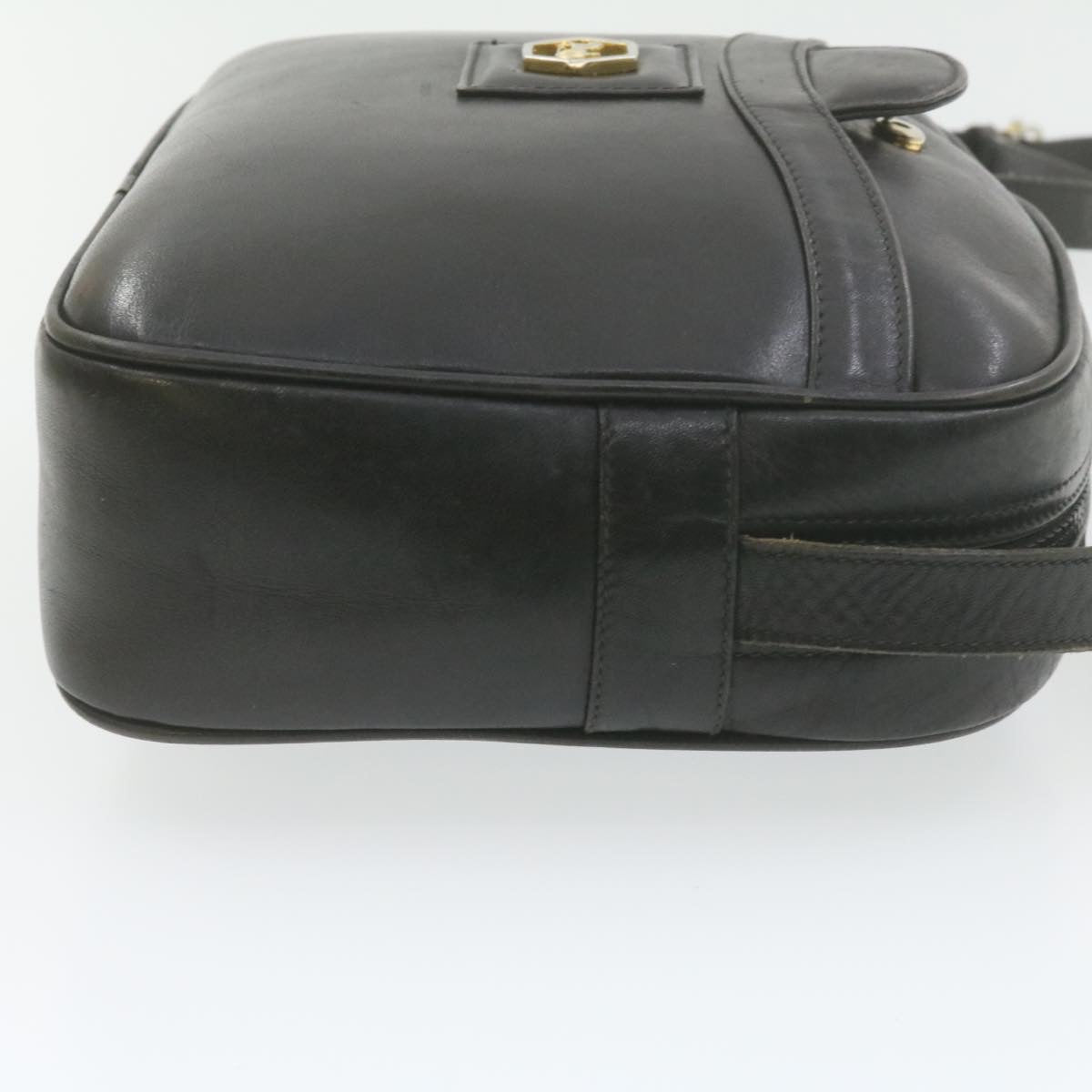 Luxury CELINE Horse Carriage Macadam Shoulder Bag Leather Black am1005g