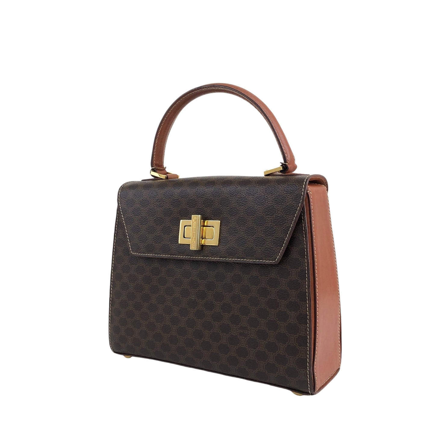 CELINE Macadam Turn Lock Handbag Brown in5yfj