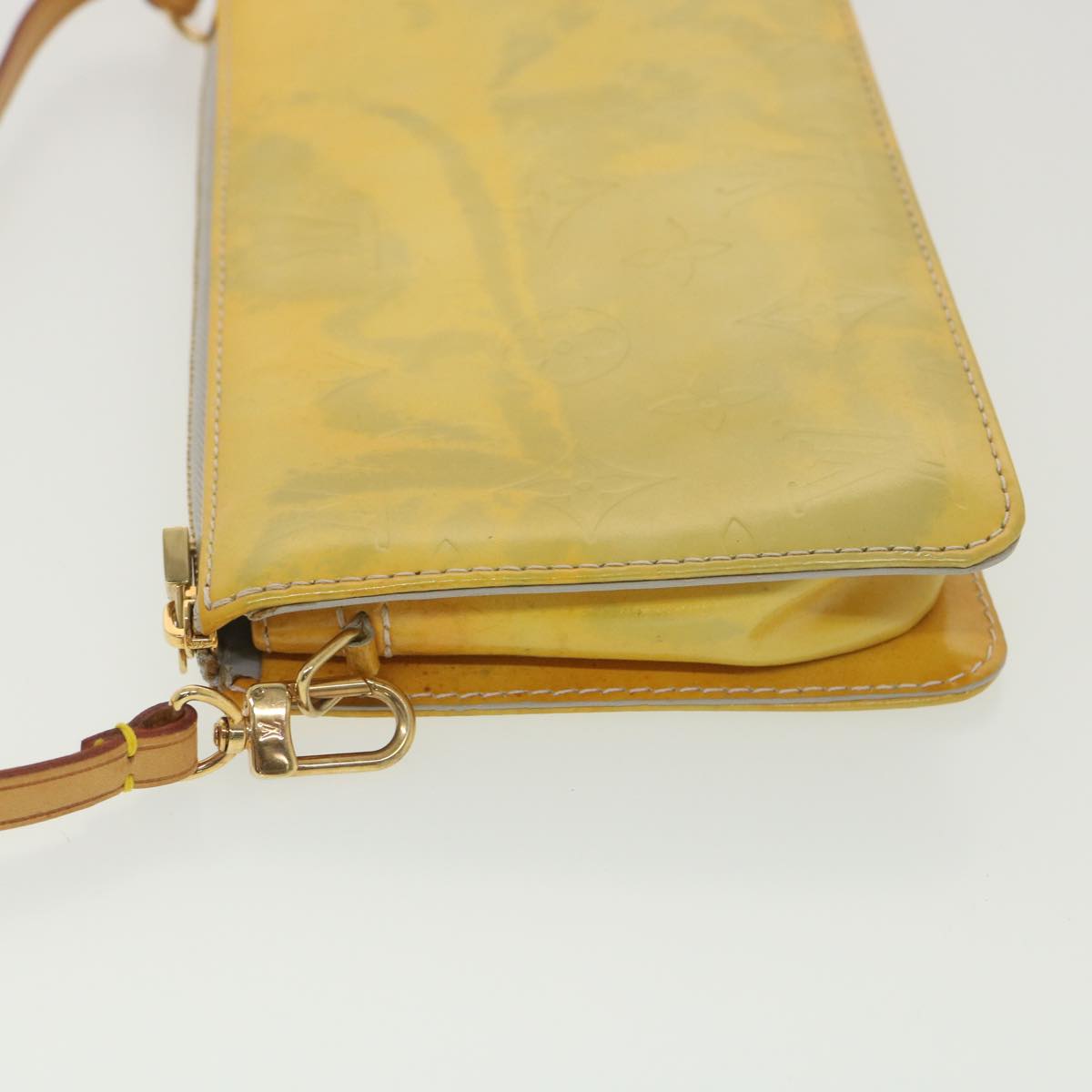 LOUIS VUITTON Monogram Vernis Lexington Accessory Pouch Beige M91010 Auth ki2784