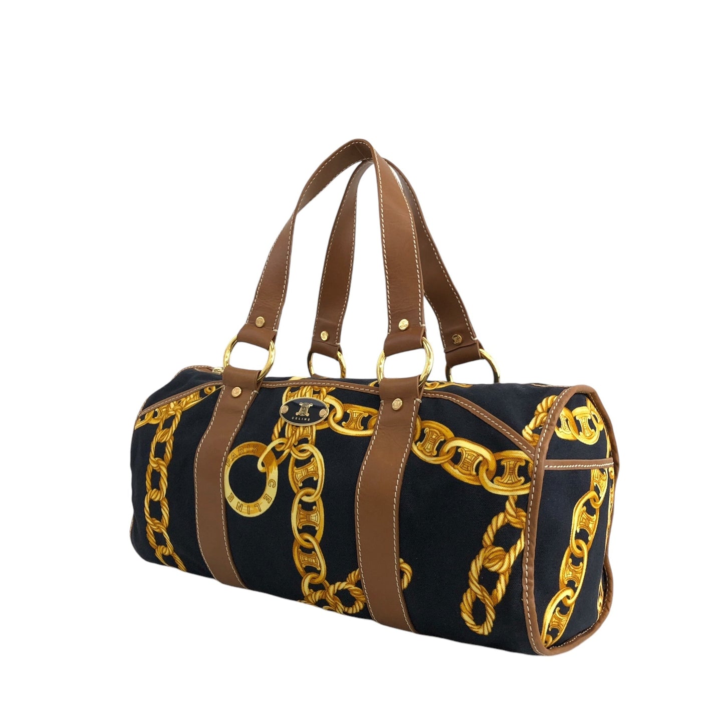 CELINE Handbag Boston bag Yellow×Black ui7frx