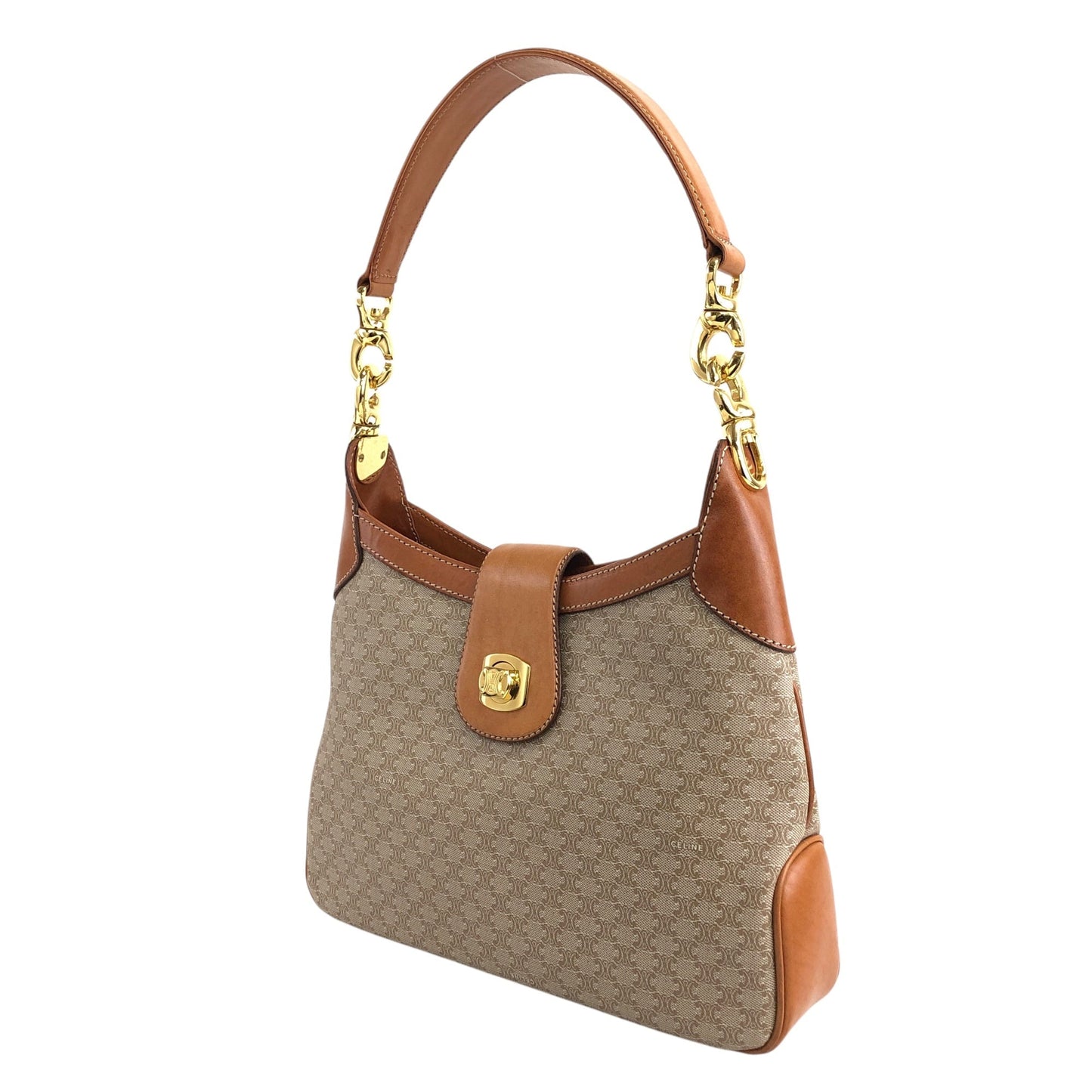 CELINE Turn Lock Shoulder bag Hobobag Beige jniidp