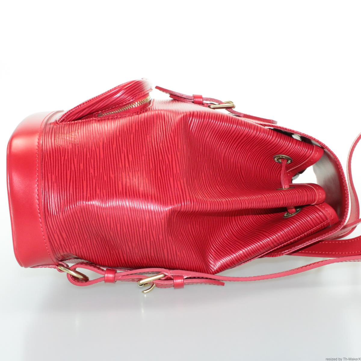 LOUIS VUITTON Epi Montsouris MM Backpack Red LV am2389sA