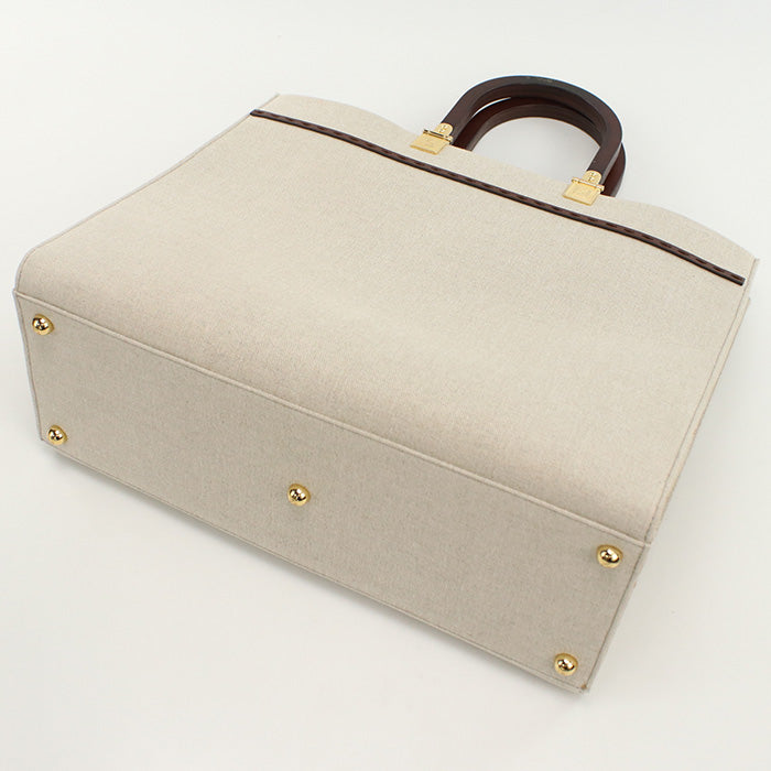 FENDI 8BH386 Sunshine Medium Tote Bag canvas/Sunshine Medium beige Women