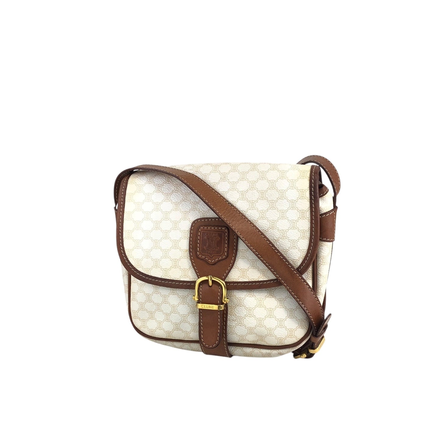 CELINE Front Buckle Shoulder bag White s4pk6f