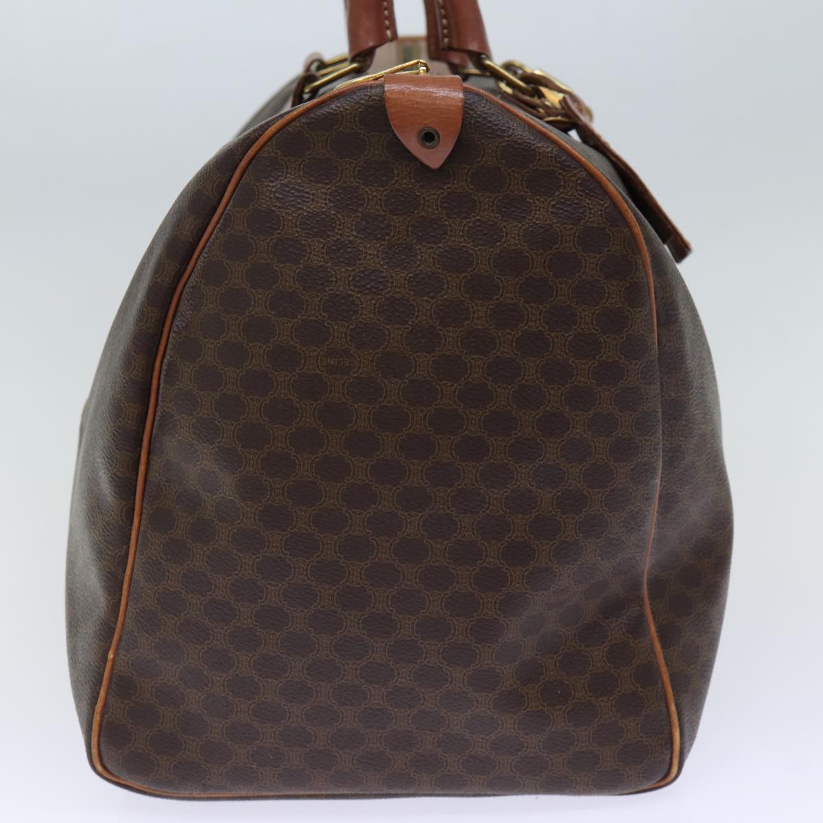 Luxury CELINE Macadam Canvas Boston Bag PVC Brown 12245