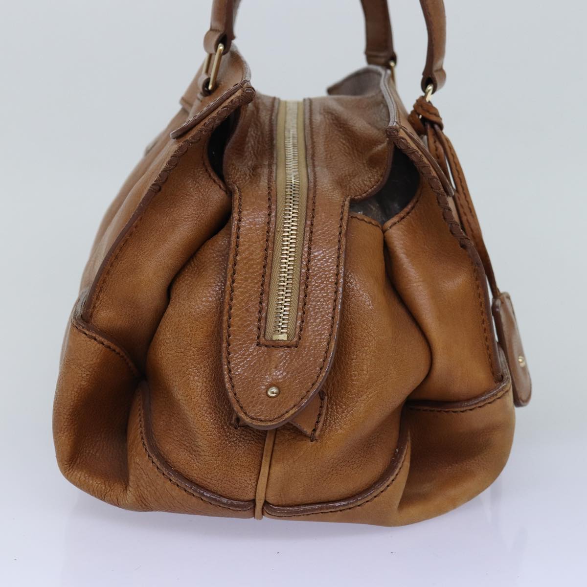 Luxury CELINE Shoulder Bag Leather Brown 12798