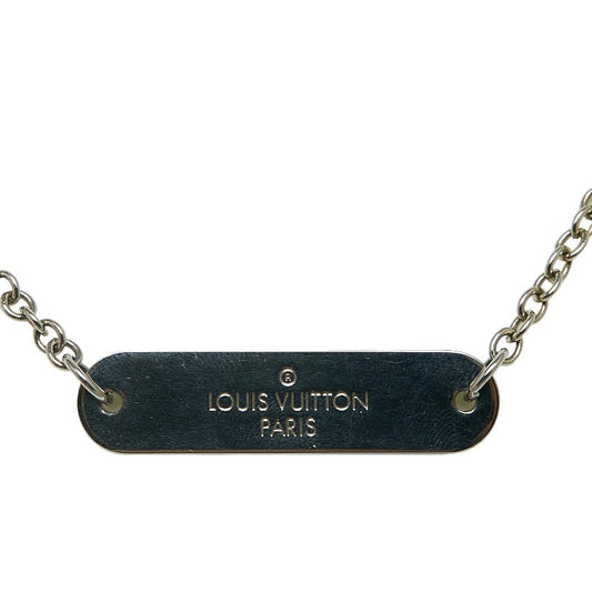 Louis Vuitton Monogram Eclipse Collie Chain Pin-Lock Collar M68875 Silver Metal PVC Louis Vuitton