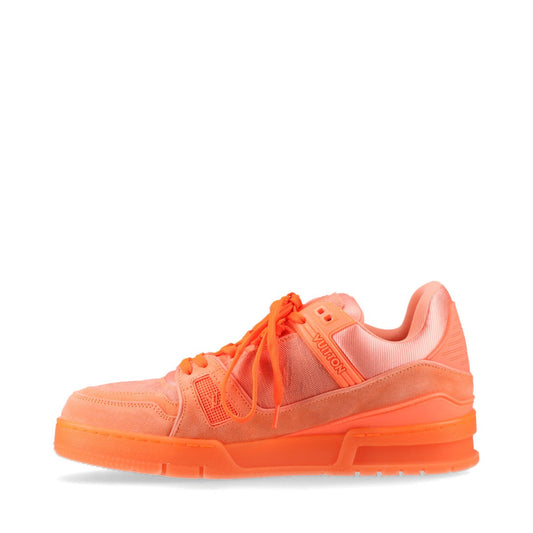 Louis Vuitton LV Trainer Line 20 Years Suede x Fabric Sneakers UK6 1/2 Mens Orange GO1210 Monogram LV Logo Bag