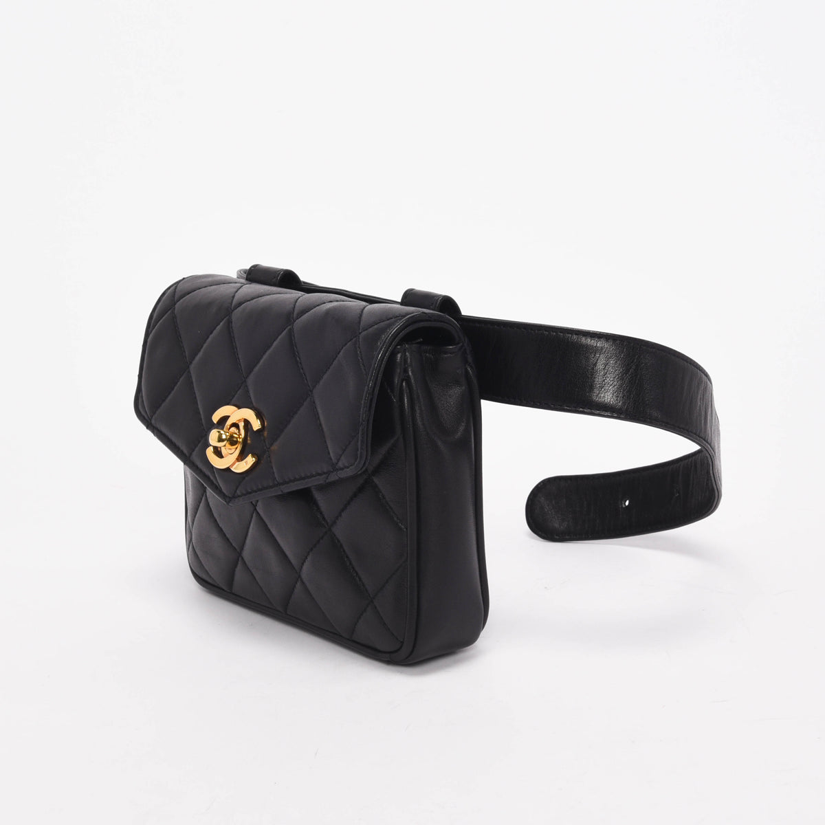 Chanel Black Quilted Lambskin Mini Belt Handbag - Rovelle Bags