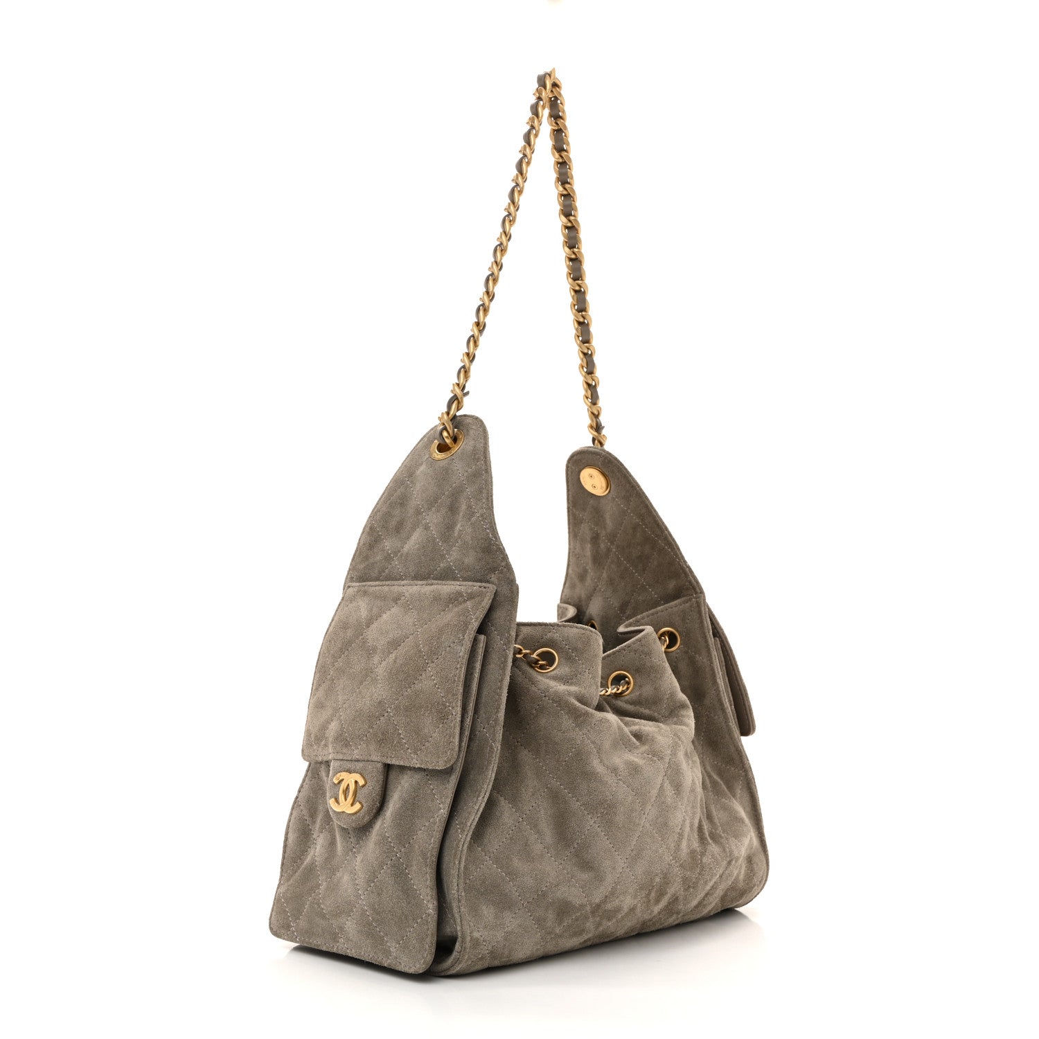 Chanel Suede Quilted Small Chanel 25 Handbag - Rovelle Bags