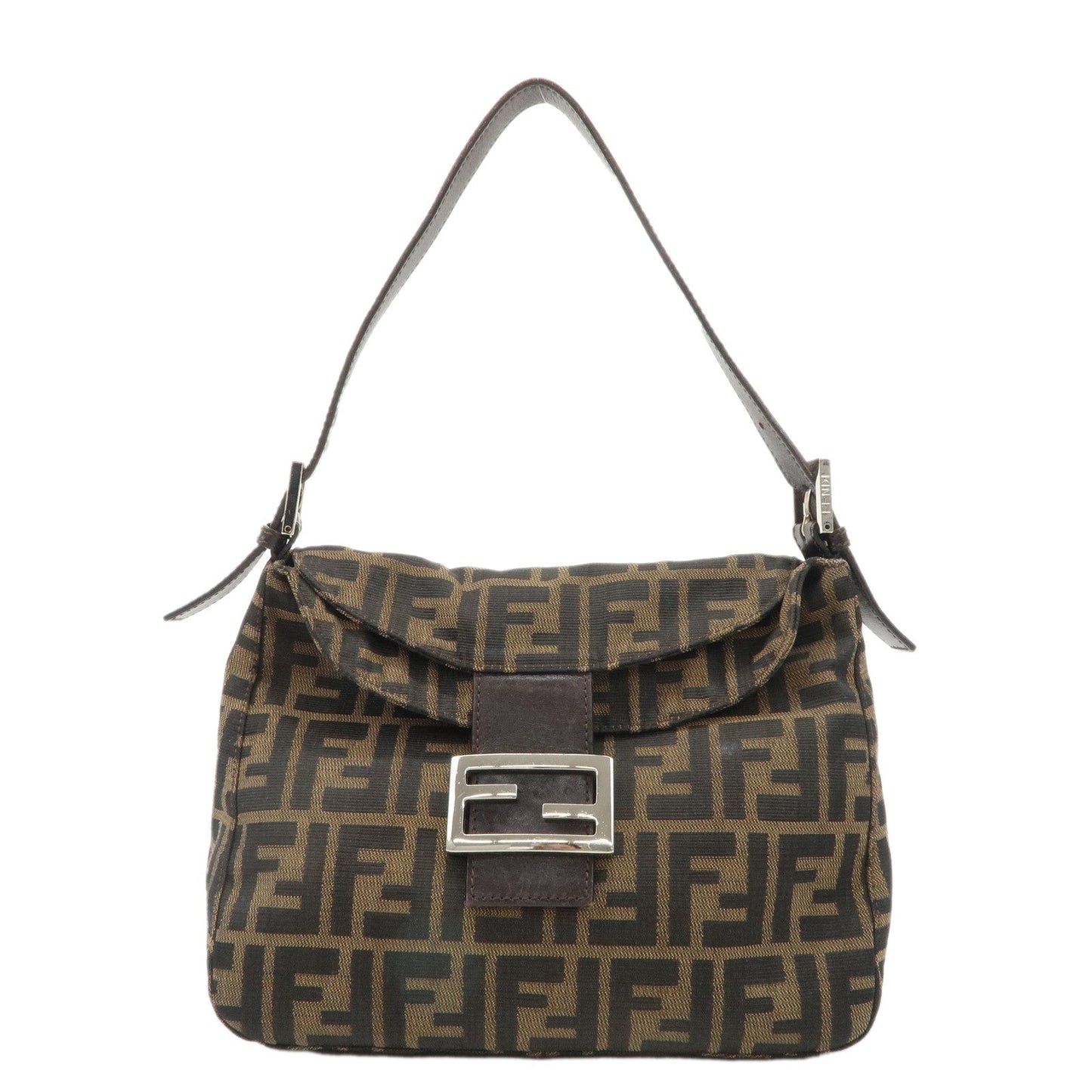 FENDI Zucca Canvas Leather Shoulder Bag Hand Bag 26423 F/S