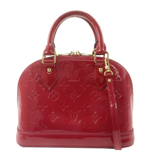 Louis Vuitton Monogram Vernis Alma BB Hand Bag Red M91698 F/S