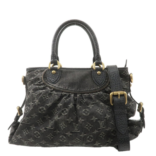 Louis Vuitton Monogram Denim Neo Cabby MM Hand Bag Black M95351