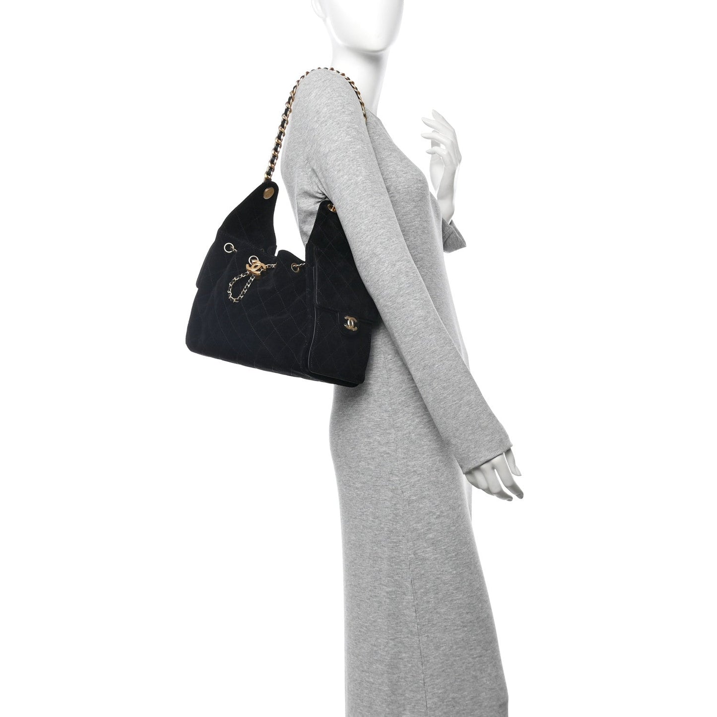 Chanel Suede Quilted Small Chanel 25 Handbag - Rovelle Bags
