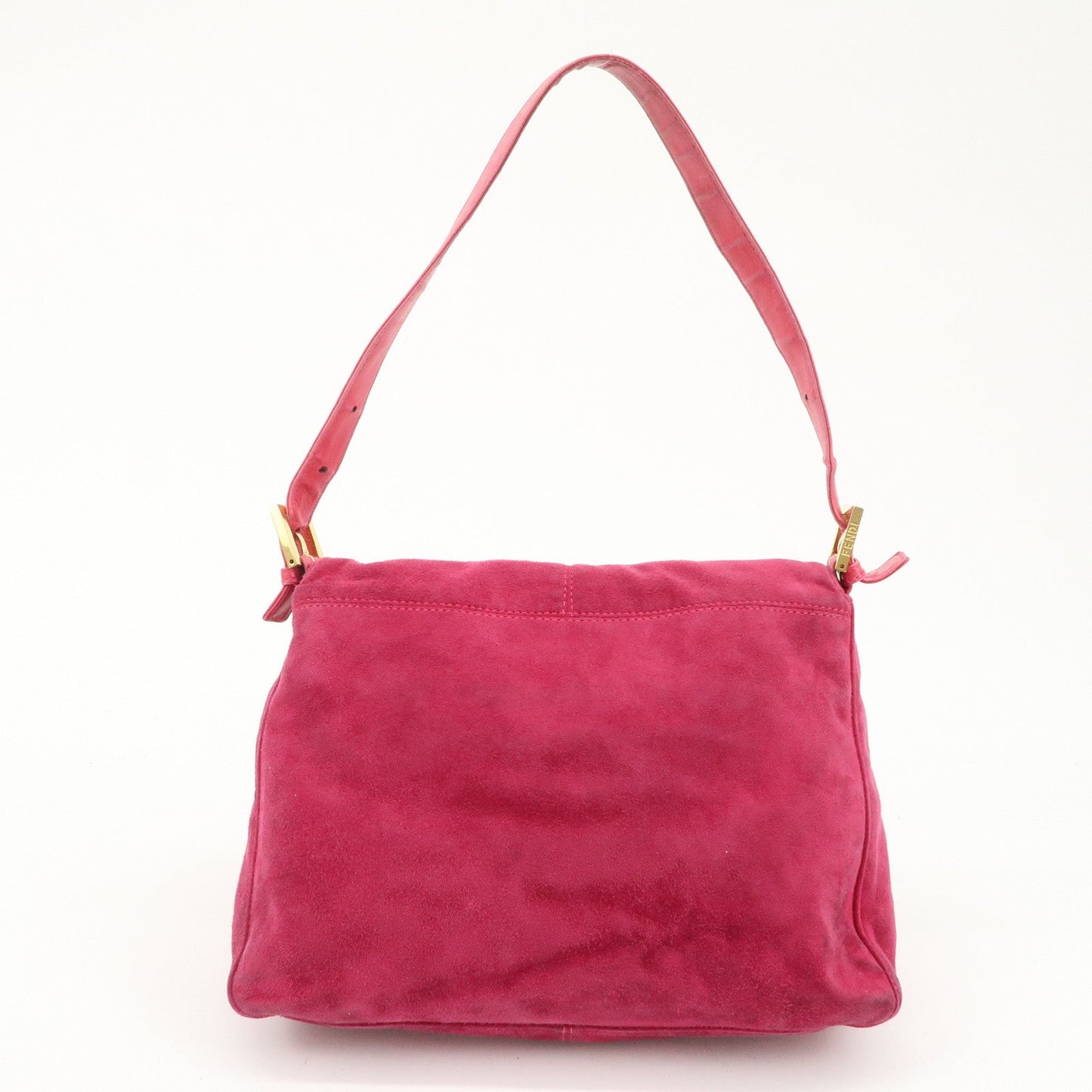 FENDI Mamma Baguette Suede Leather Shoulder Bag 26325