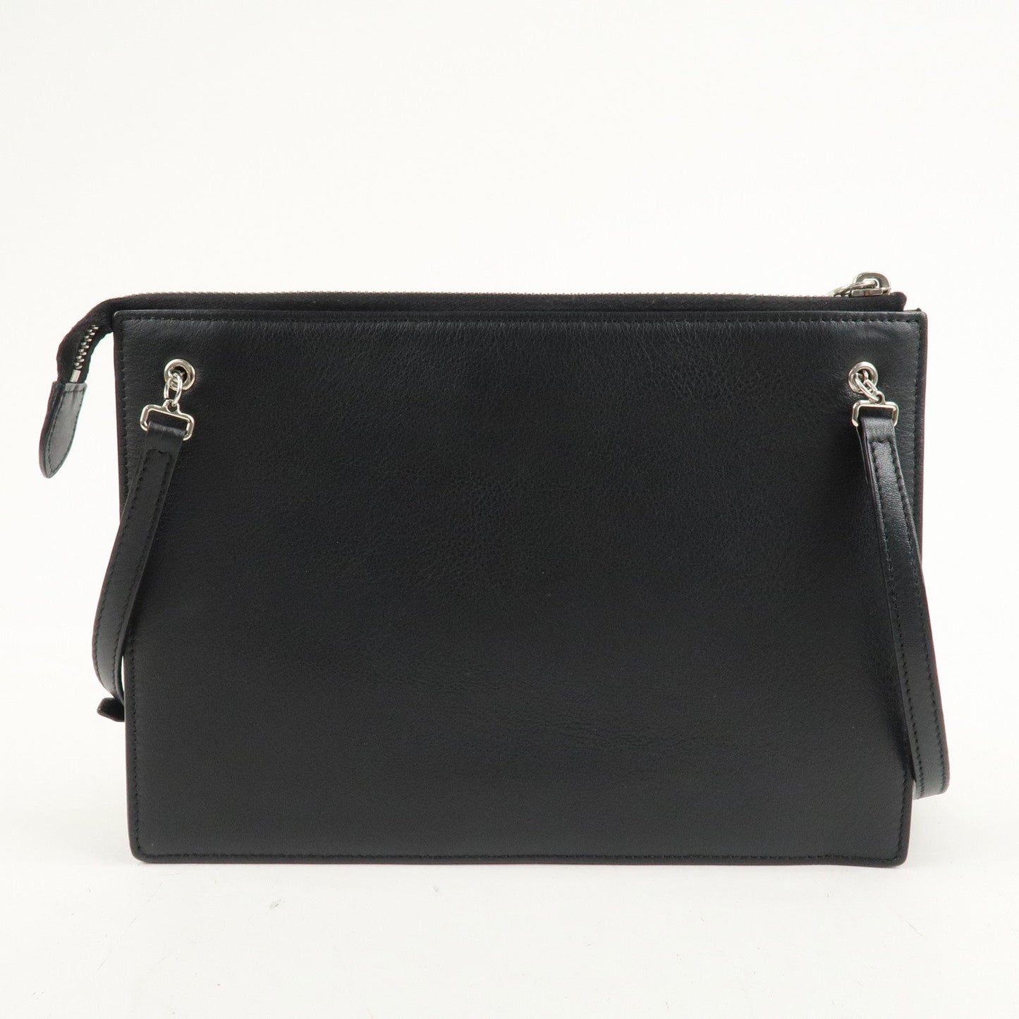FENDI Leather Toujours Multi-Studs Shoulder Bag Black 8M0369