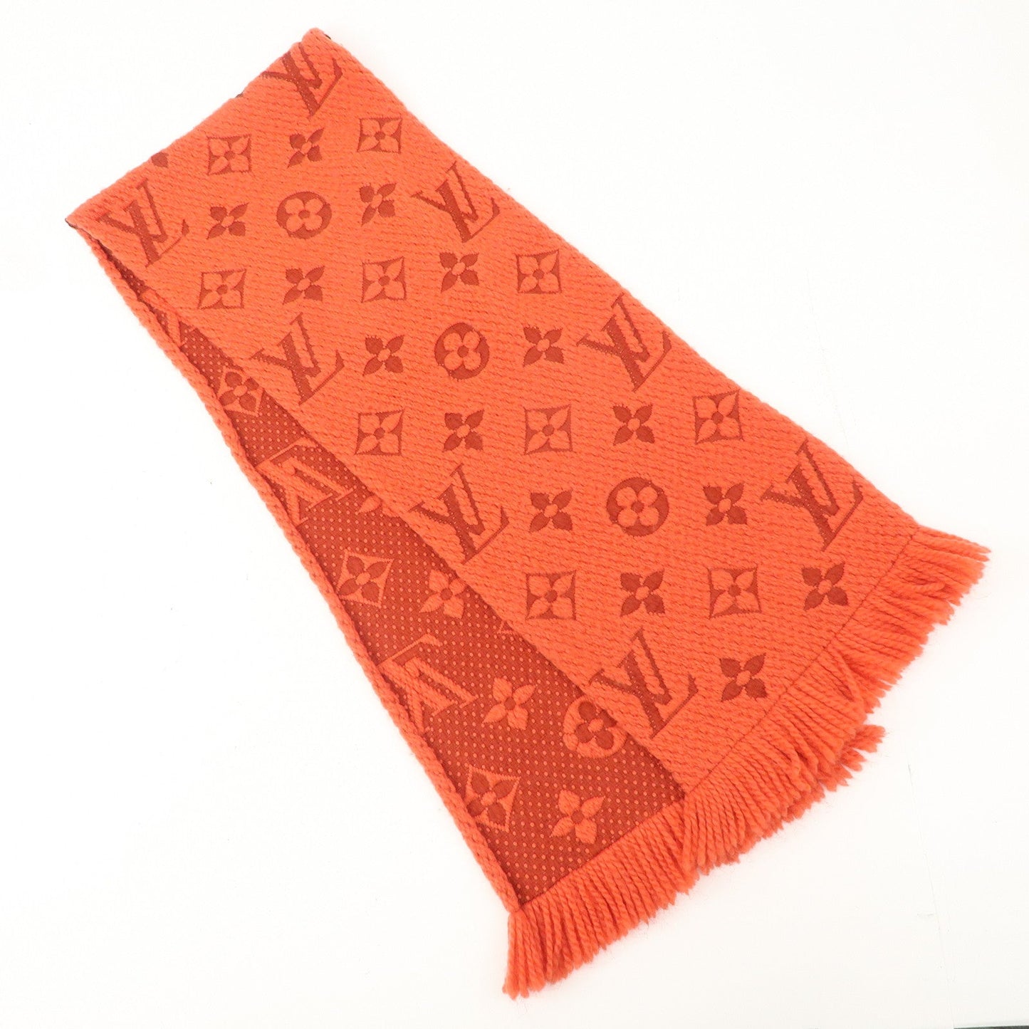 Louis Vuitton Escharpe Logo Mania Knit Scarf Corail M75701