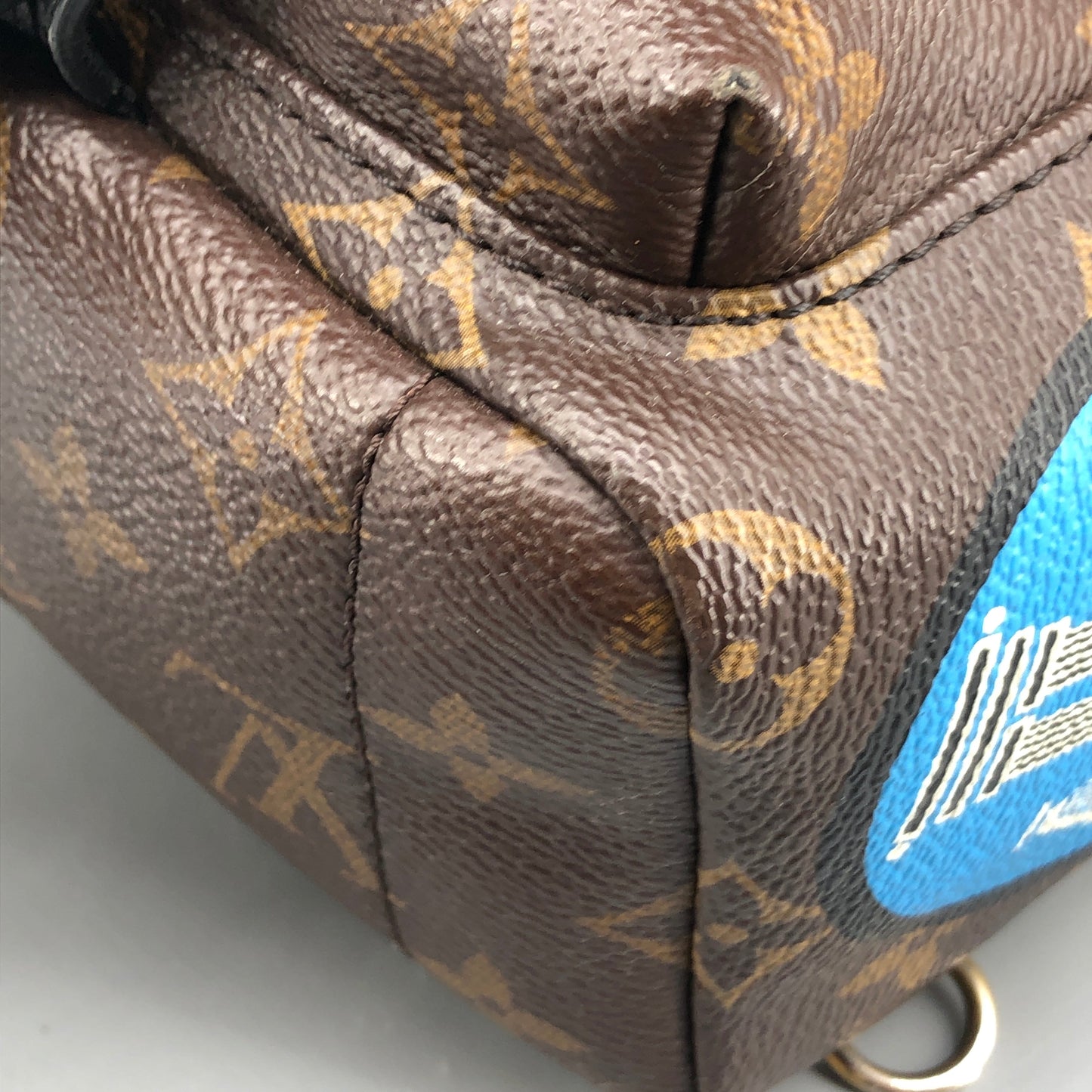 Louis Vuitton Mini Palm Springs Backpack World Tour Patch Monogram Canvas