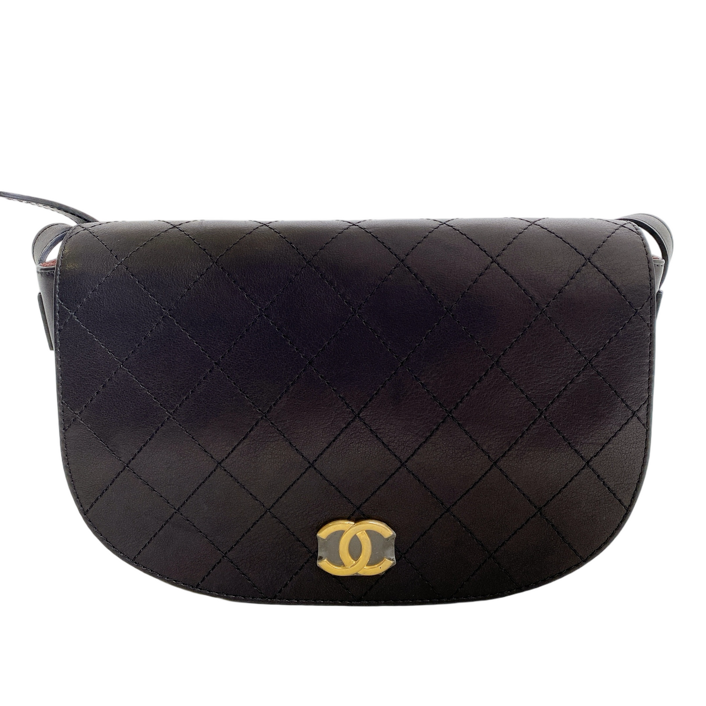 Chanel CC BLACK SADDLE TYPE MESSENGER Handbag - Rovelle Bags