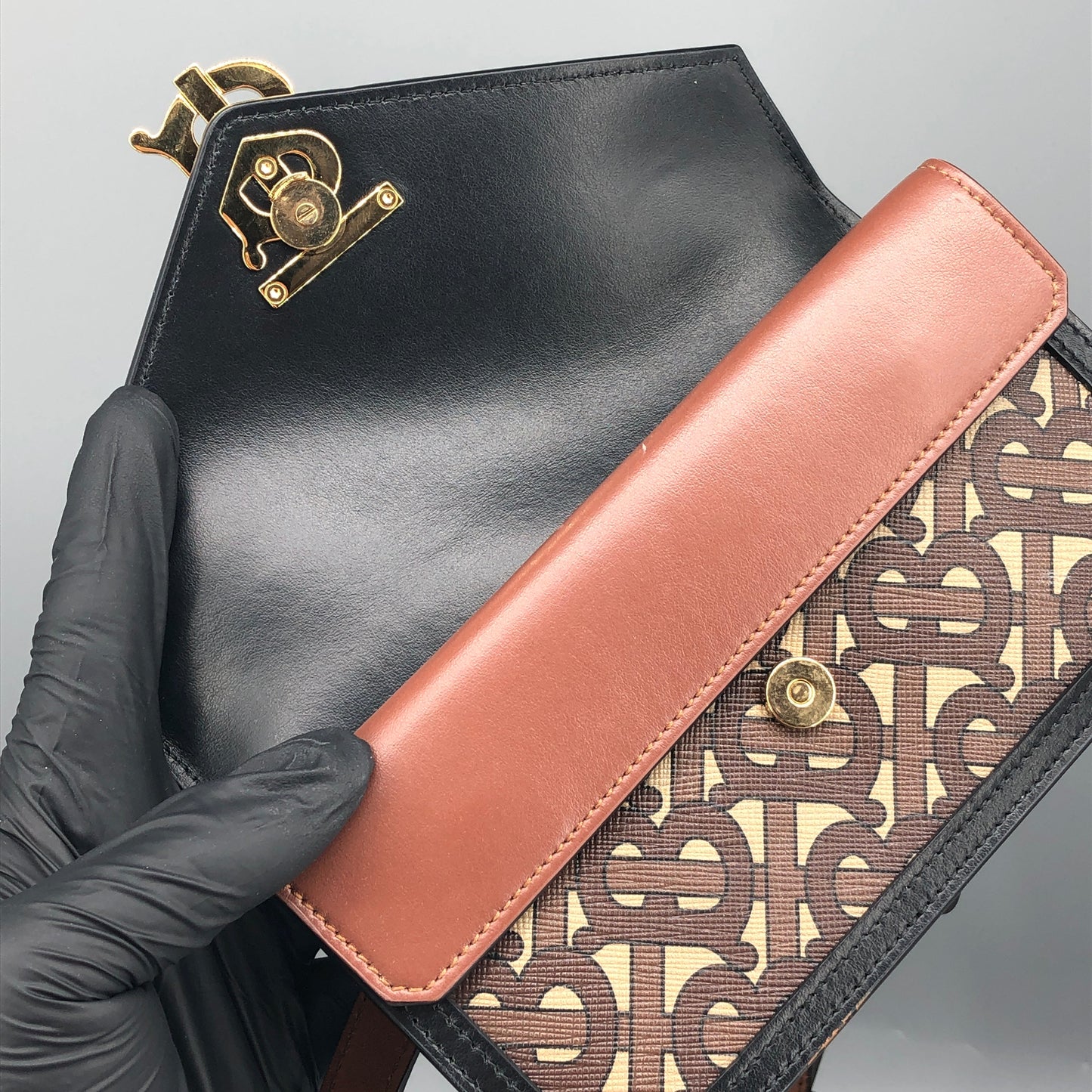 Burberry TB Monogram Canvas Waist Belt Fanny Pack Brown