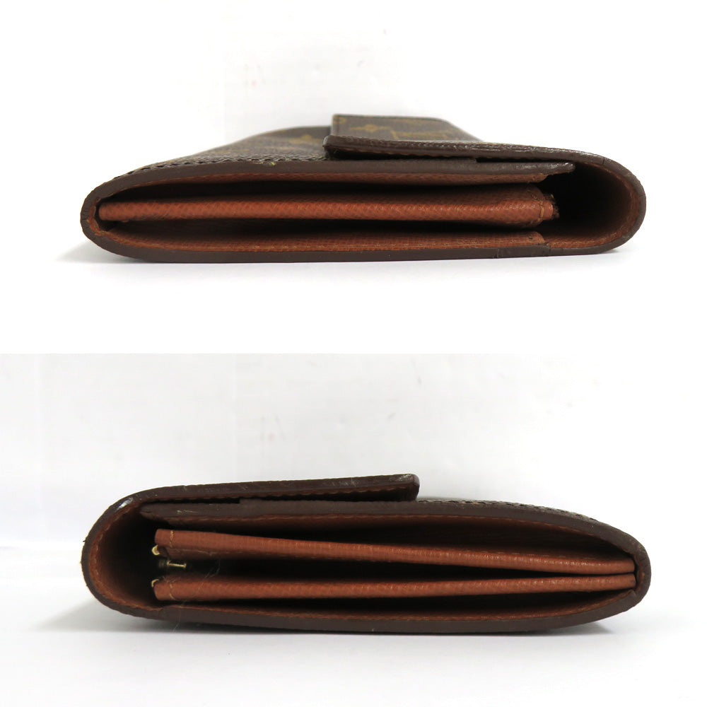 Louis Vuitton M61725 Portemoney Monogram Two Fold Wallet Brown Leather Mens