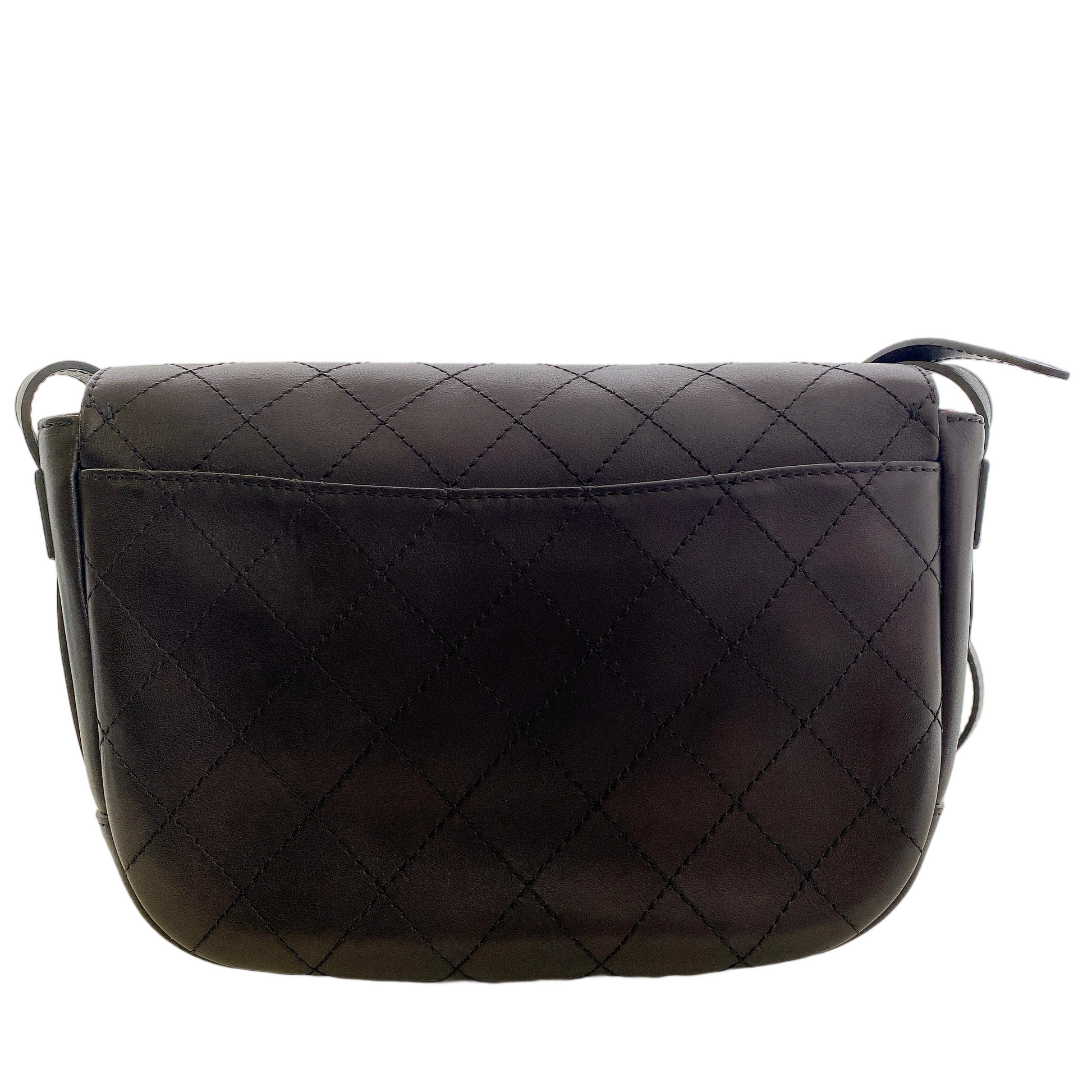 Chanel CC BLACK SADDLE TYPE MESSENGER Handbag - Rovelle Bags