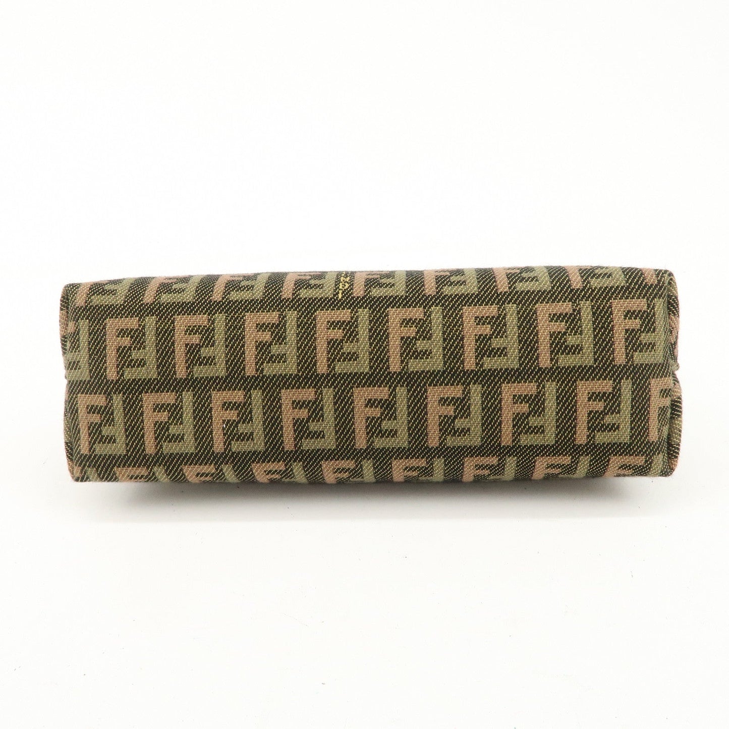FENDI Zucca Canvas Leather Pouch Mini Bag Khaki Brown 7N0037