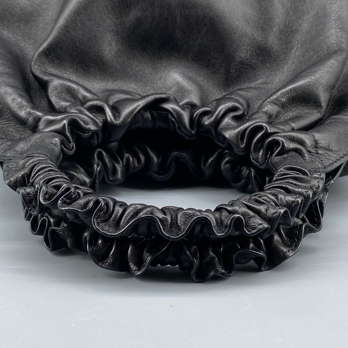 The Row Double Circle Bag Soft Black Leather Shoulder Bag