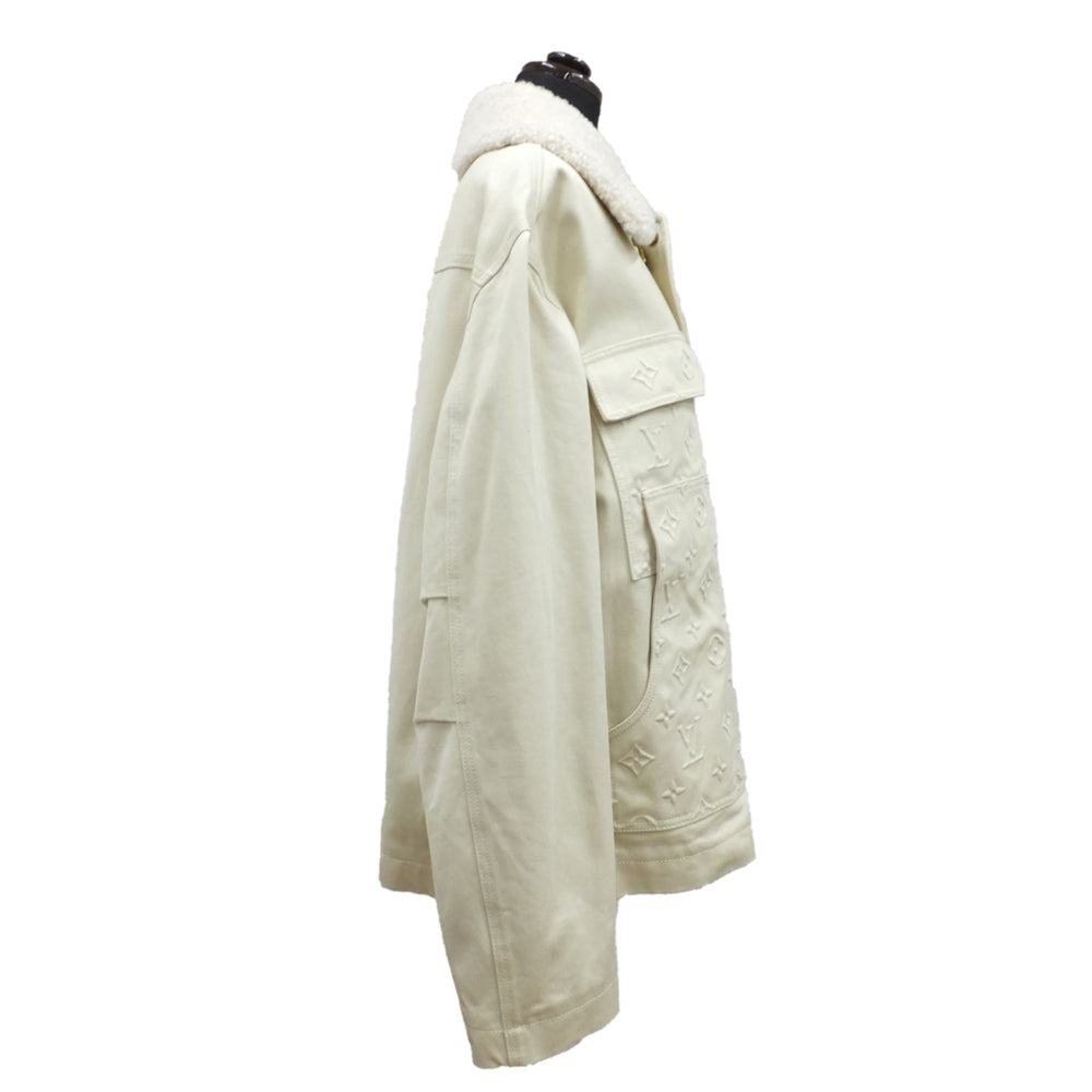 Louis Vuitton Monogram Boaden Jacket Size 46 Ivory Beige Logo Fashion RM231Q TZ0 HO5W Apparel Dress
