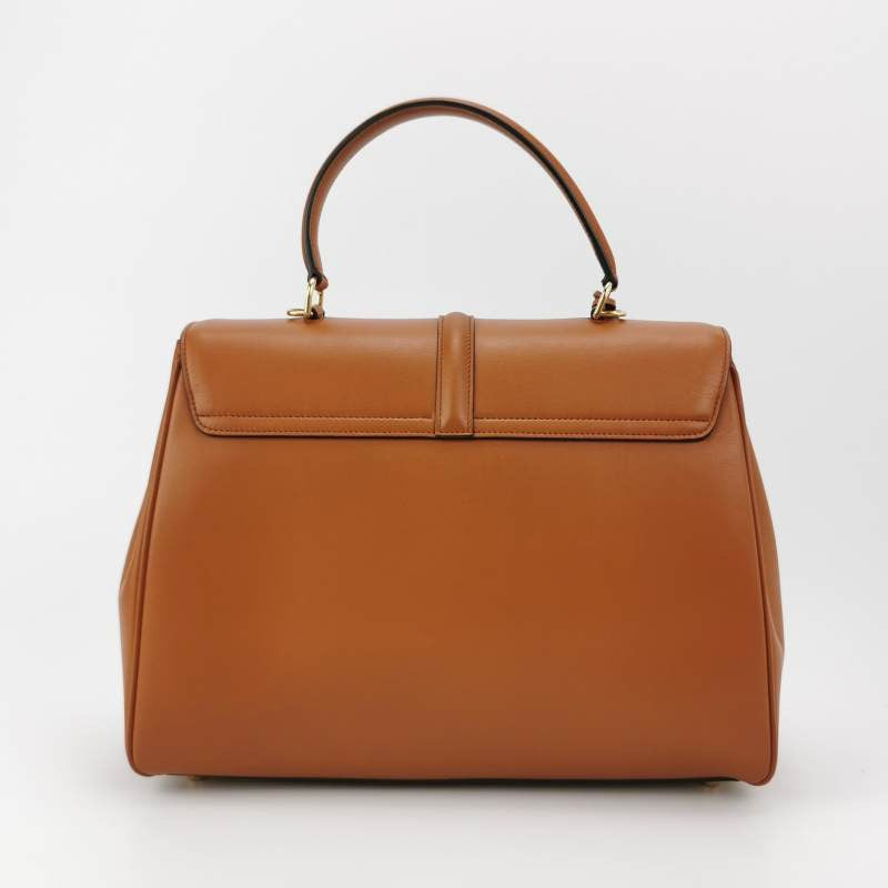 Celine 16 Bag Medium Caramel Natural Tan Smooth Calfskin Leather