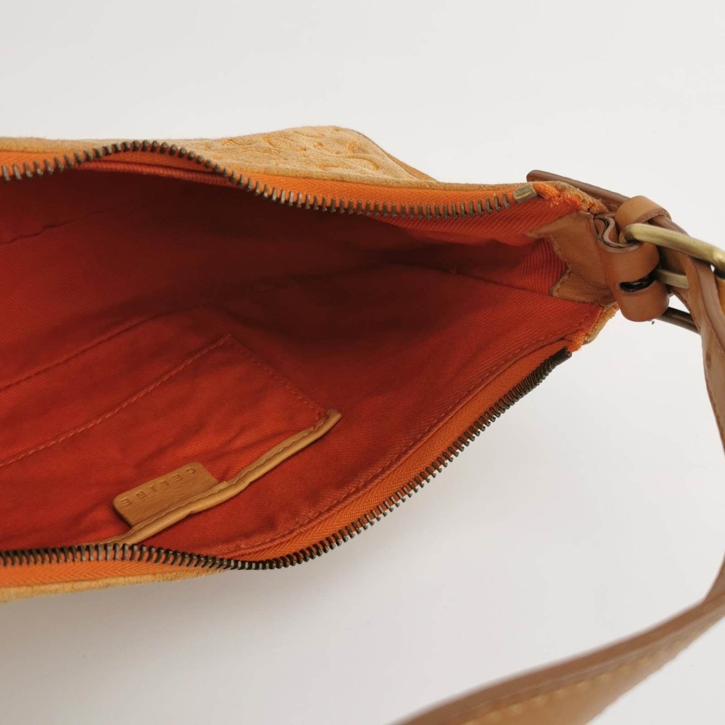 Celine Ava Hobo Pumpkin Camel Suede Leather Shoulder Bag