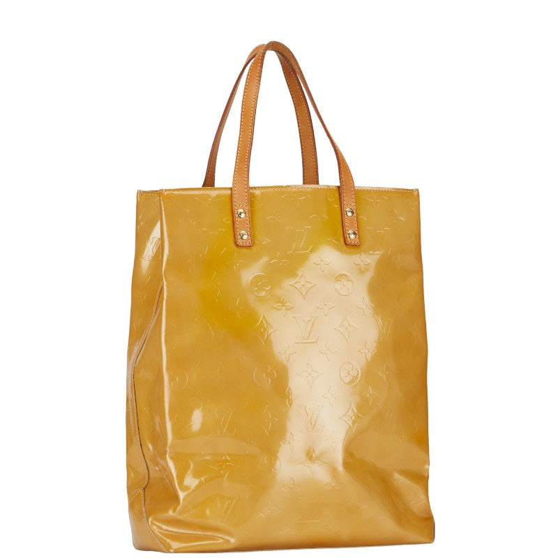 Louis Vuitton Monogram Vernis Reed MM Handbag M91141 Beige Patent Leather Louis Vuitton